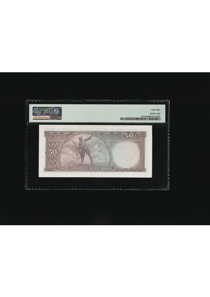 Pmg 58 Elli Türk Lirası 50 Tl 1970 (Nd 1971) P 187AA S/n O14 090004 5. Ems 7. T Ça