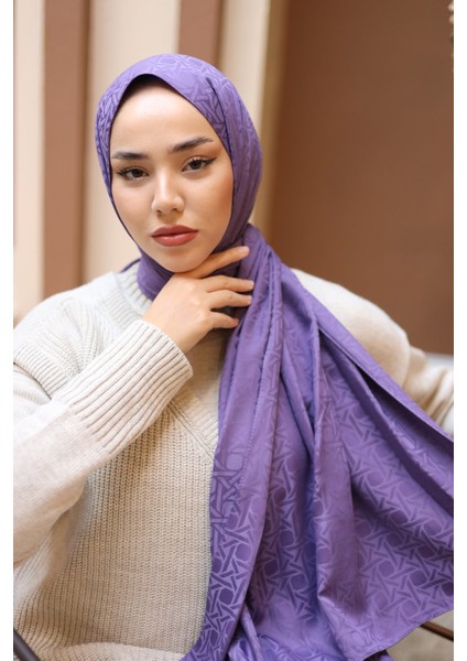 Marka Jakarlı Deluxe Şal - Eflatun modelleri