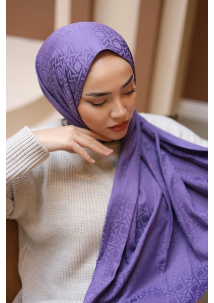 Marka Jakarlı Deluxe Şal - Eflatun fırsatları