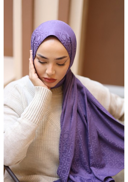 Marka Jakarlı Deluxe Şal - Eflatun indirimleri