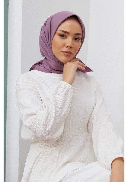 Marka Düz Twill Eşarp - Lila modelleri