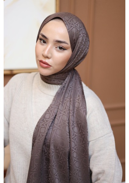 Marka Jakarlı Deluxe Şal - Koyu Vizon indirimleri