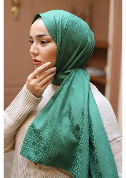 Marka Jakarlı Deluxe Şal - Çam Yeşili