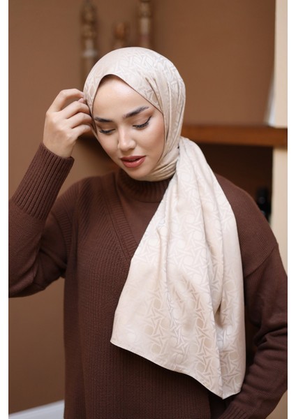 Marka Jakarlı Deluxe Şal - Bej modelleri