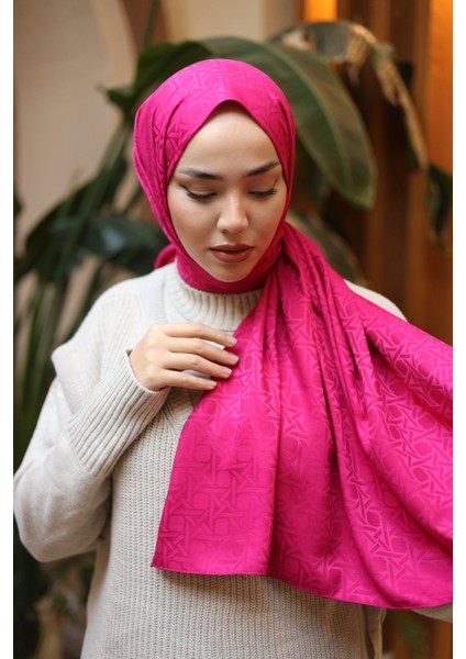 Marka Jakarlı Deluxe Şal - Pembe