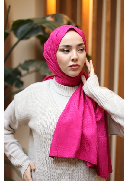 Marka Jakarlı Deluxe Şal - Pembe