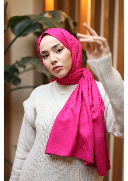 Marka Jakarlı Deluxe Şal - Pembe
