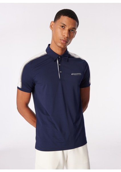 Discovery Expedition Lacivert Erkek Polo Yaka Basic Blok Polo T-Shirt D4SM-TST3241