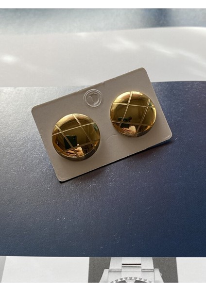 Yuvarlak Halka Çelik Kararmaz Gold Kaplama Küpe Çifti modelleri