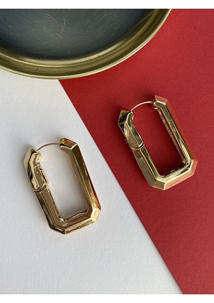 4 cm Kare Sallantılı Küpe Seti