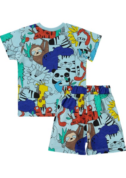 Erkek Bebek Şortlu Takıım 6-18 Ay Mavi modelleri