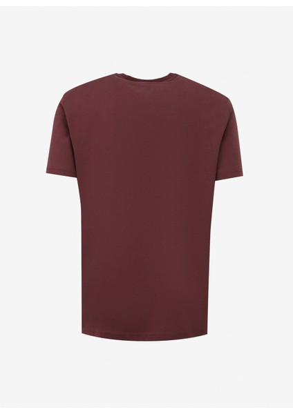 Bisiklet Yaka Bordo Erkek T-Shirt L241582810 Bisiklet Yaka T-Shirt