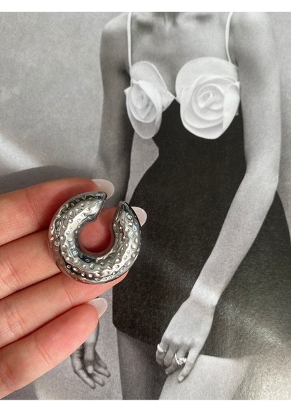 Iri Tombul Halka Çelik Kararmaz Kıkırdak Earcuff modelleri