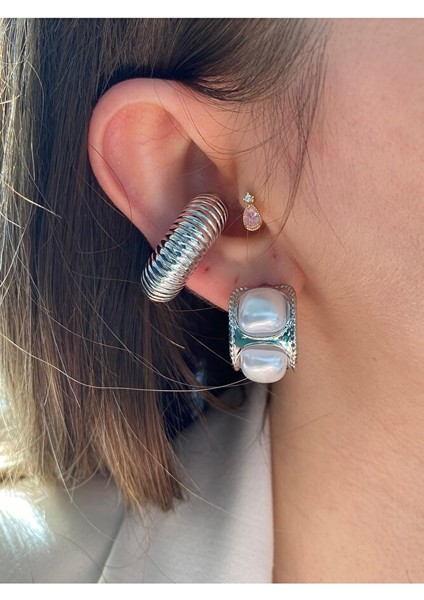 Boğumlu Halka Altın Kaplama Kıkırdak Earcuff