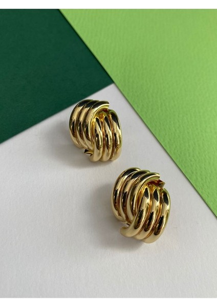 Kadın 3 Sıra Iç Içe Geçmeli 2 cm Küpe Çifti indirimleri