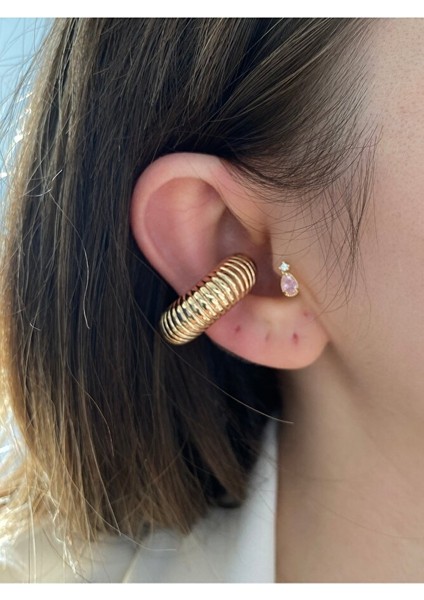 Boğumlu Halka Altın Kaplama Kıkırdak Earcuff modelleri
