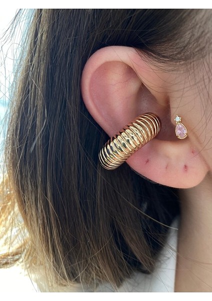 Boğumlu Halka Altın Kaplama Kıkırdak Earcuff fırsatları