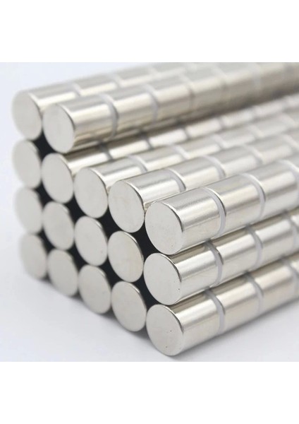 N35 4X4MM Neodyum Mıknatıs 2000 Adet, Yuvarlak, Nikel Kaplamalı Alithestereo