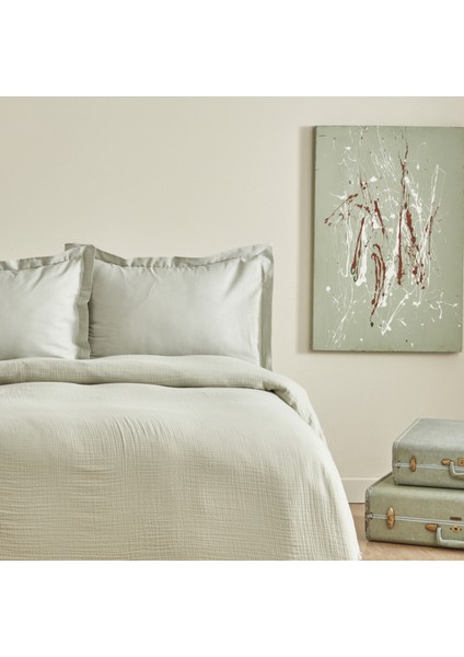 Minel Çift Kişilik Pike Yatak Örtüsü Seti Adaçayı fiyatları