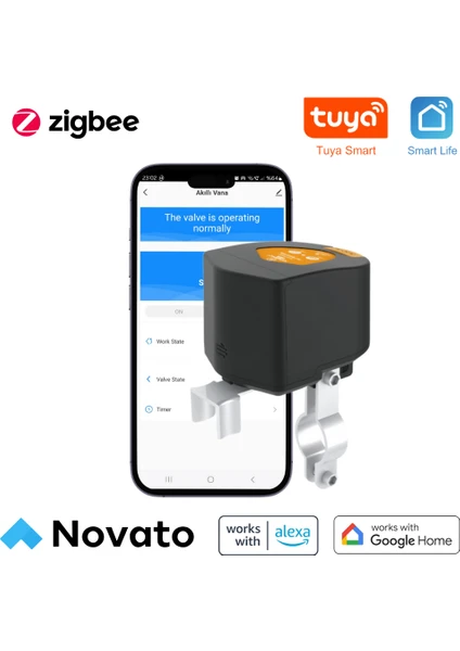 Zigbee Su - Gaz Kollu Pilli Akıllı Vana ( Tuya - Smart Life , Home Assistant Uyumlu)