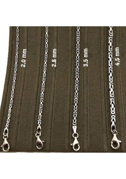 Gümüş Erkek Bileklik Kare Kral Model 2 mm 6.6gr msb02