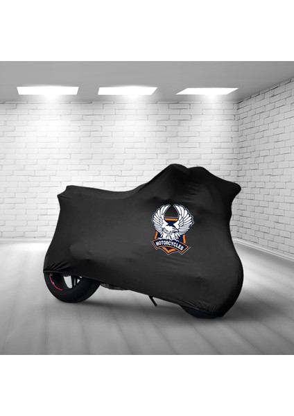 Ultra Shop Regal Raptor Spyder 250 Siyah Kumaş Motosiklet Brandası Logo Baskılı Penye Kumaş Motosiklet Branda