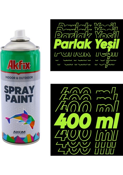 Akfix Kalıcı Akrilik Sprey Boya Parlak Yeşil 400 ml Tasarım Metal Ahşap Plastik Beton Yüzey Boyama modelleri