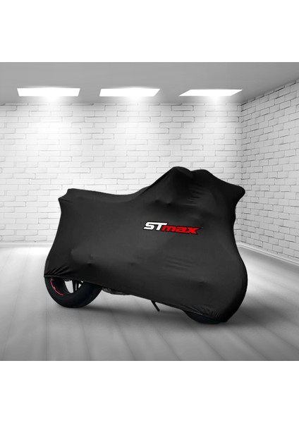 Ultra Shop Stmax Nett 50 Siyah Kumaş Motosiklet Brandası Logo Baskılı Penye Kumaş Motosiklet Branda