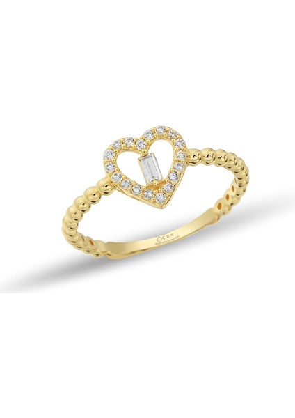 Kalpli Baget Altın Taşlı Yüzük YZKKCGK026