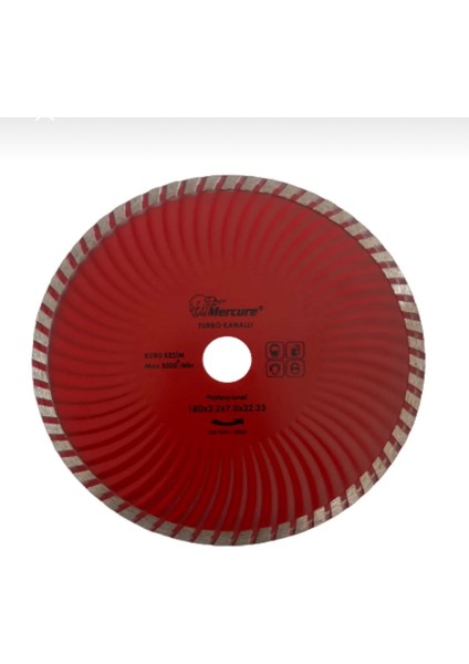 Turbo Kanallı Elmas Testere 180 mm