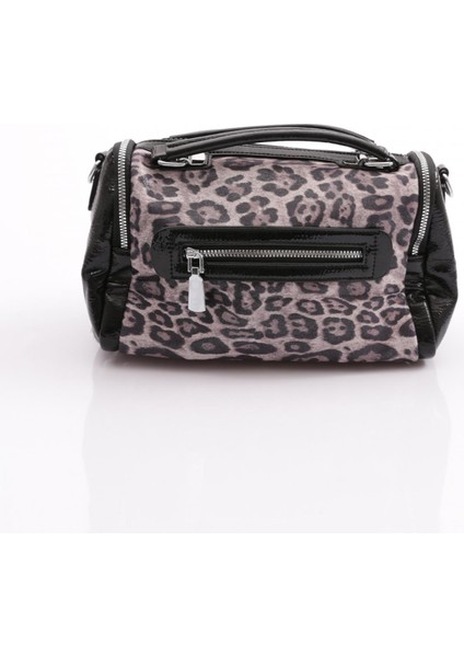 Ççs 17366 Kadin Leopar Desenli El ve Omuz Çantasi