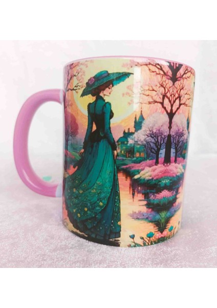 Mugs And Love Old Time LADY14 Vintage Baskı Kupa