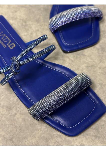 Günlük Kadın Terlik Tek Bantlıtaşlı Alçak Topuklu Küt Burunlu Rahat Taban Hafif 09 indirimleri