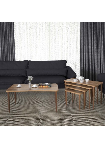 Erendiz 5li Ahşap Ayaklı Orta Sehpa ve Zigon Sehpa Seti Xl fiyatları