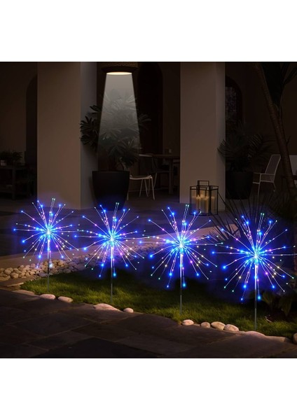 Solar Starburst Stake Garden Lights Güneş Enerjili Bahçe Yıldız Işıkları 2'li Paket indirimleri