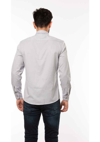 Caz 2059 Erkek Düz Renk Oxford Gömlek Gri fırsatları
