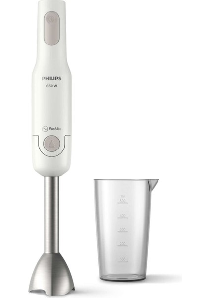 Güçlü ve dayanıklı el blenderi, 650W, bıçak koruması, 2 yıl garanti, şık beyaz renk