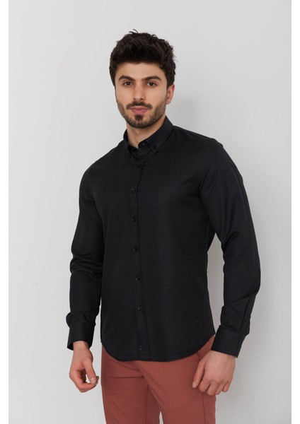 Caz 2059 Erkek Düz Renk Oxford Gömlek Siyah fiyatları