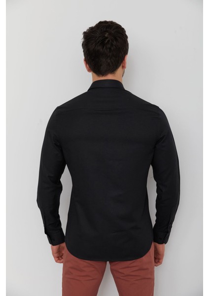 Caz 2059 Erkek Düz Renk Oxford Gömlek Siyah fırsatları
