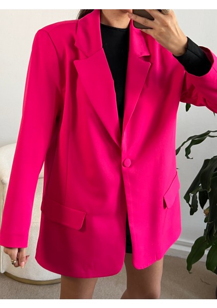 Pembe Oversize Blazer Ceket 24022