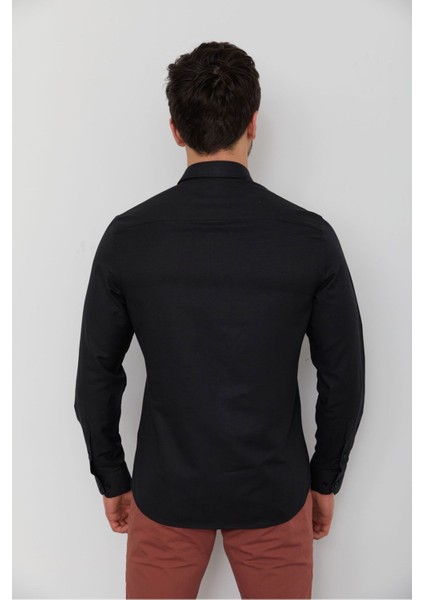 Caz 2007 - 2017 Uzun Kol Erkek Düz Renk Vual Gömlek fırsatları