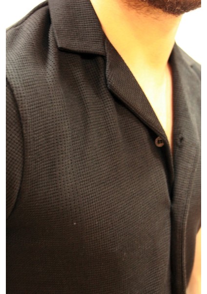 Erkek Caz 2000 Waffle Kısa Kol Siyah Gömlek fiyatları