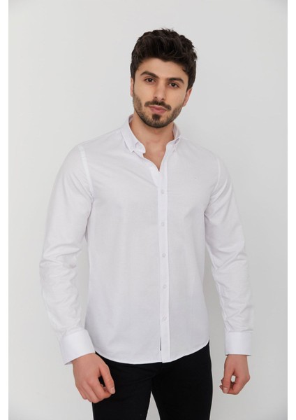 Caz 2059 Erkek Oxford Düz Renk Basıc Gömlek Beyaz fiyatları