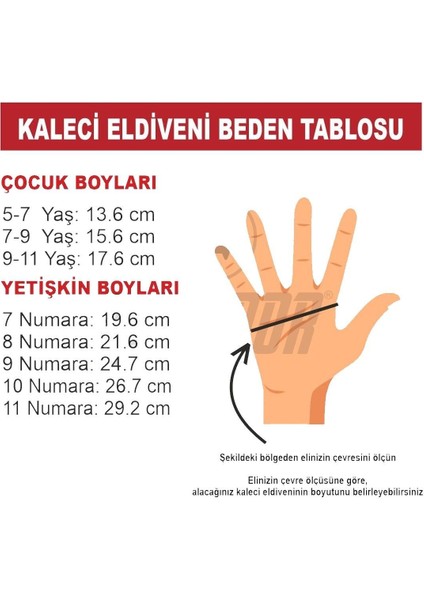 Kidz Yeni Model Çocuk Mavi Kaleci Eldiveni 9-10 Yaş