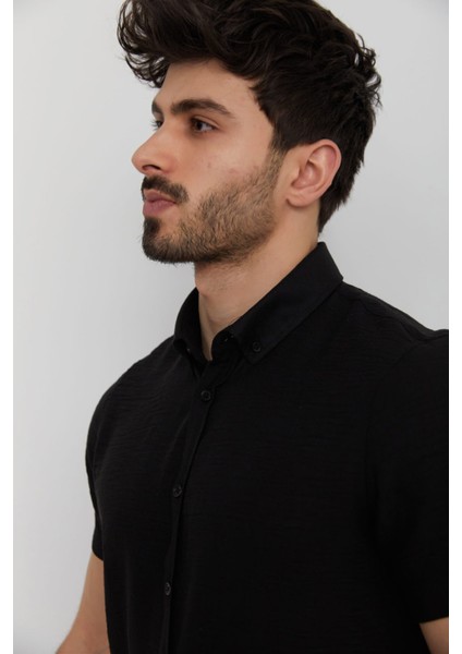 Caz 2006 - 2018 Düz Renk Kısa Kol Erkek Gömlek modelleri