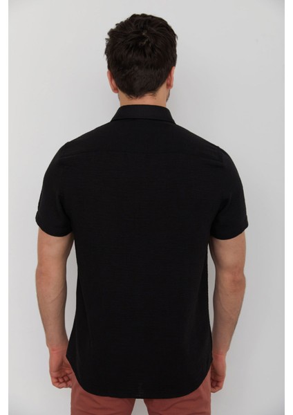 Caz 2006 - 2018 Düz Renk Kısa Kol Erkek Gömlek fırsatları