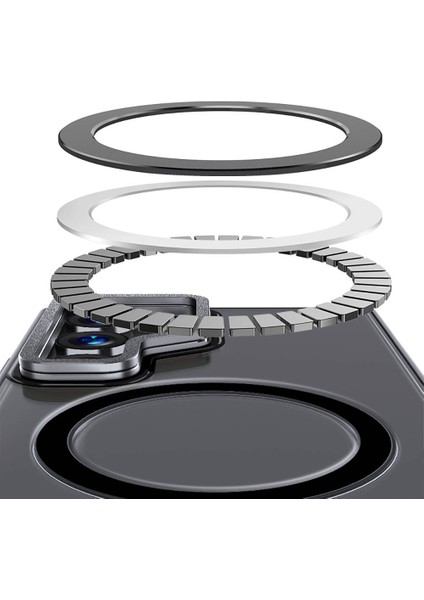 Galaxy S24 Ultra Uyumlu Kılıf Magsafe Şarj Özellikli Şeffaf Görünüm Wlons Standlı Efsane Kapak Siyah