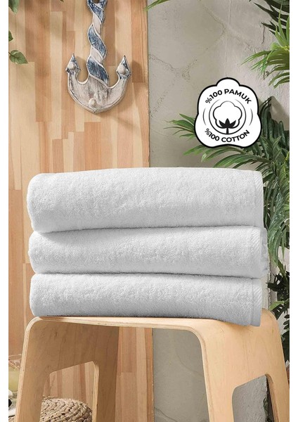 Banyo Otel Havlusu 70X140CM 1 Adet 480 gr Pamuk Lüks Kalın Beyaz