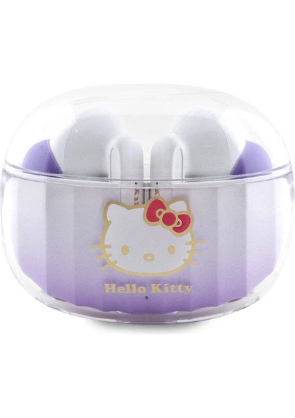 Hello Kitty Tws Kulak Içi Bluetooth Kulaklık Orjinal Lisanslı Renk Geçişli Dizayn V5.3 Mor