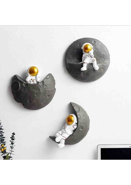 Astronot 3'lü Dekoratif Obje ve Biblo (22CM )